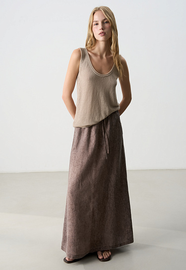 Юбка из 100% льна на кулиске