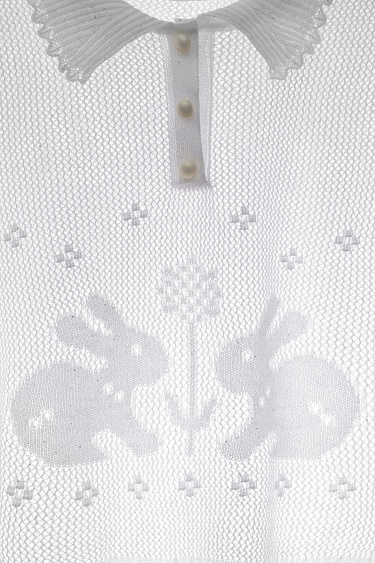 Поло из вискозы с ажурным рисунком