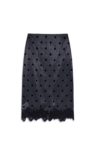 Атласная юбка в горох 