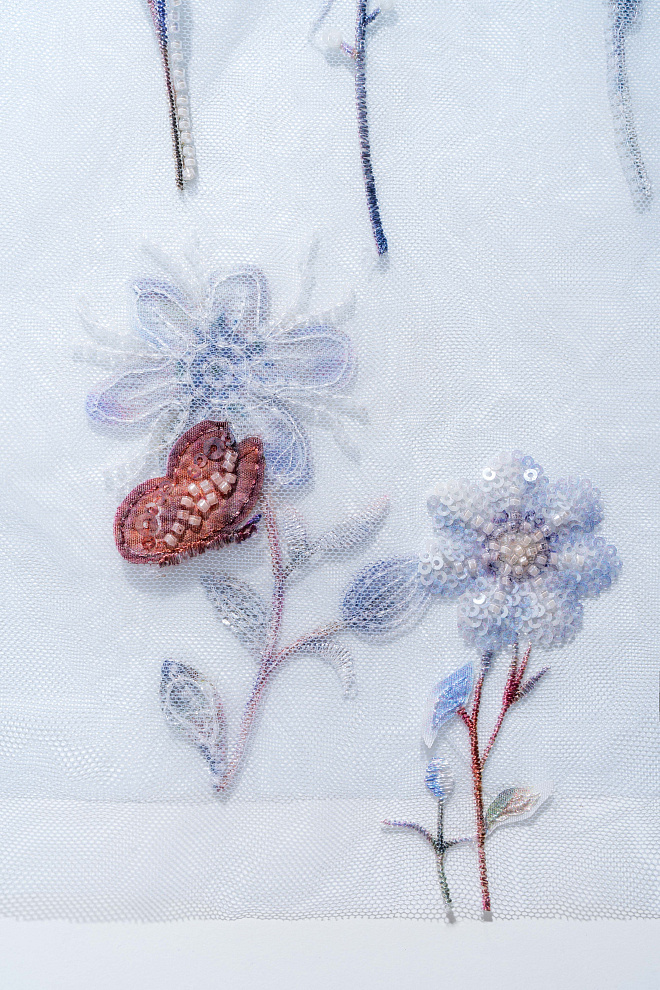 Прозрачная юбка с вышивкой