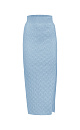 Трикотажная юбка-карандаш из хлопка с разрезом сбоку и эластичным поясом в рубчик.