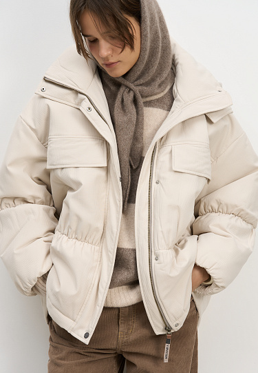 Длинная куртка из текстурной ткани