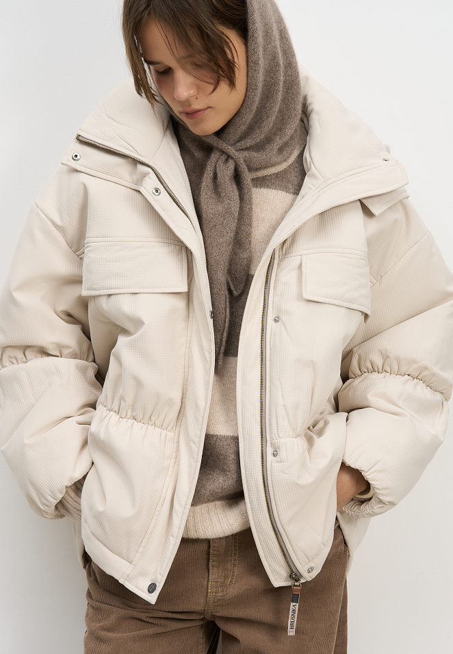 Длинная куртка из текстурной ткани