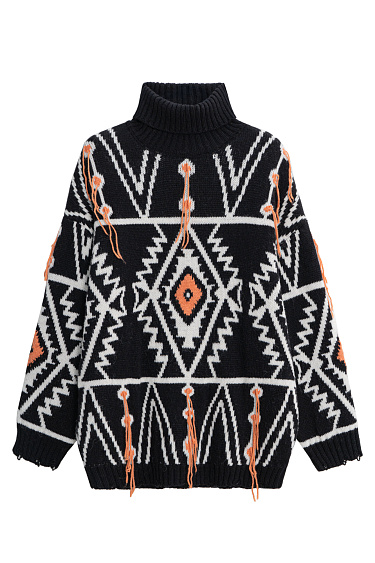 Трикотажный джемпер с геометрическим орнаментом