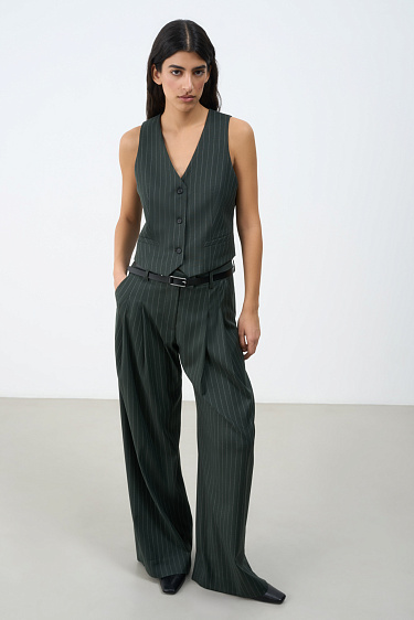 Брюки в полоску из шерсти