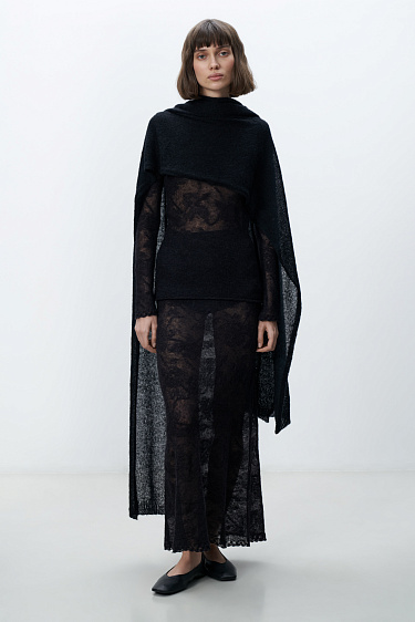 Ажурная юбка из супер кид мохера и беби альпака