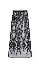 Юбка длины макси с цветочным орнаментом, вышитым пайетками. Застежка на потайную молнию. Изделие без подкладки.