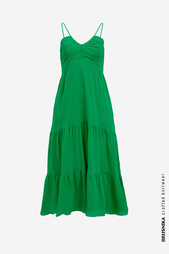 Хлопковый сарафан с V-образным вырезом