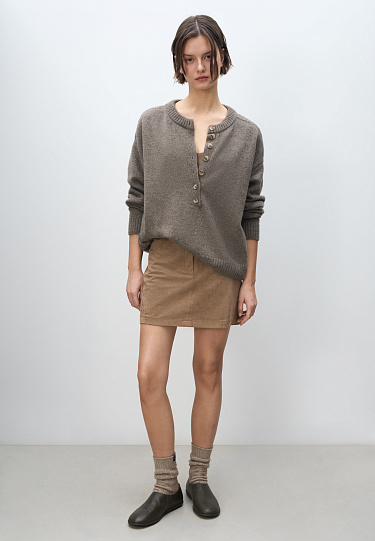 Юбка мини с отделкой под замшу