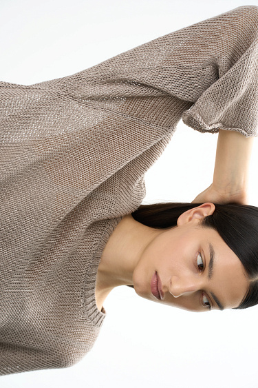 Полупрозрачный джемпер из 100% льна