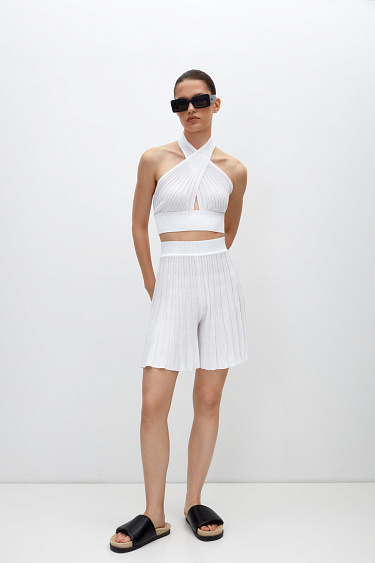 Трикотажные шорты плиссе