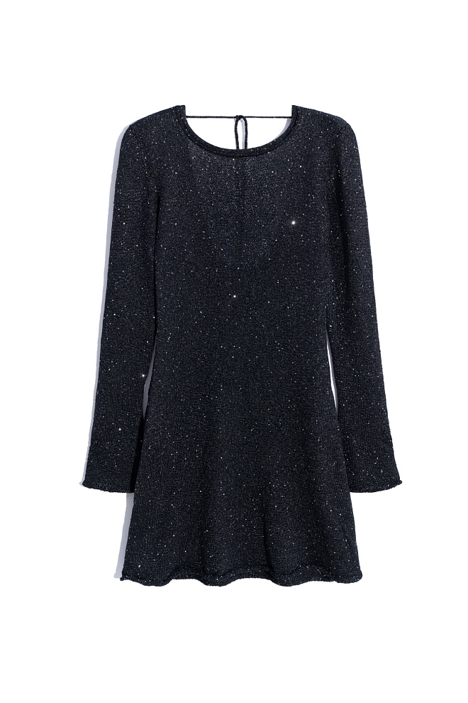 Платье мини с пайетками и открытой спиной