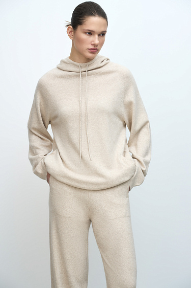 Трикотажное худи из кашемира и шерсти 