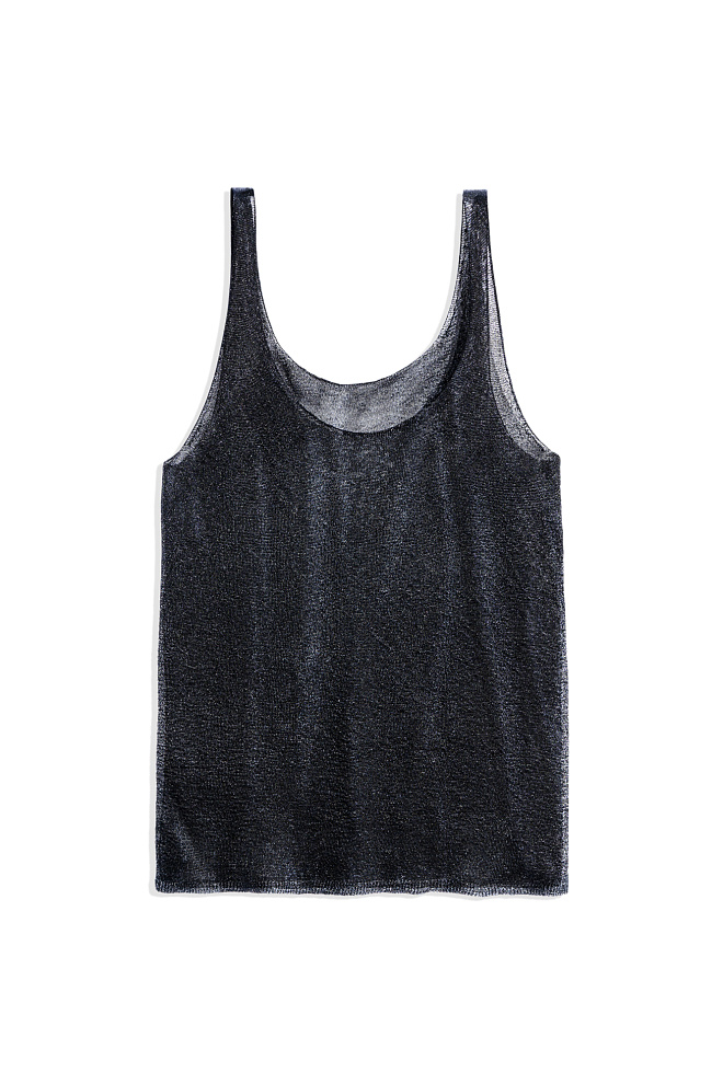 Цельновязаная майка с люрексом