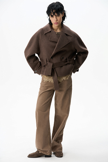 Короткий тренч из шерсти