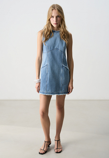 Джинсовое мини платье
