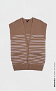 Хлопковый жилет с V-образным вырезом в полоску с карманами.