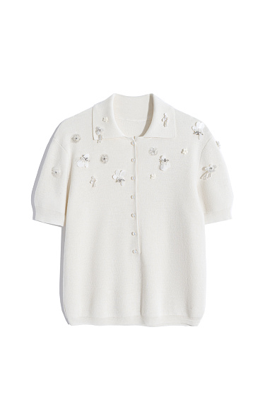 Поло, расшитое пайетками
