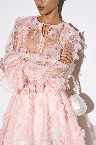 Кружевное мини-платье