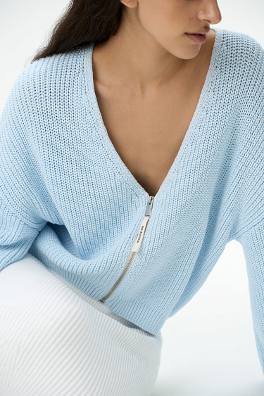 Кардиган из 100% хлопка на молнии