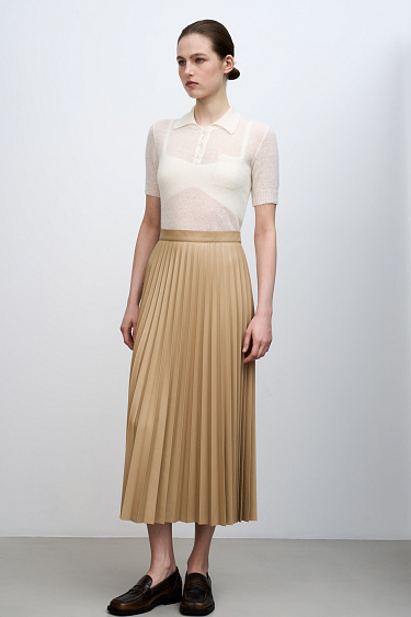 Плиссированная юбка из экокожи