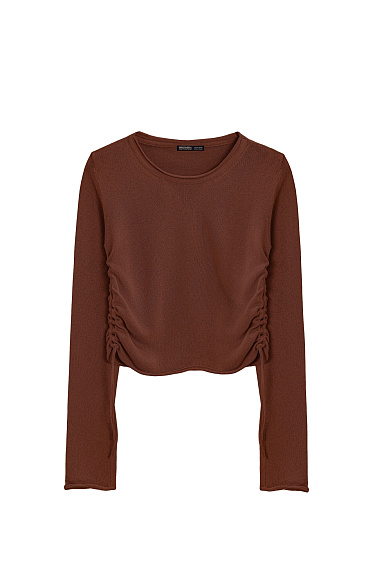 Топ на кулиске с длинным рукавом 