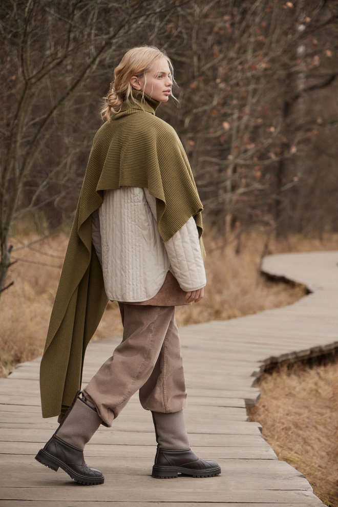 Шарф-пончо из кашемира и шерсти 