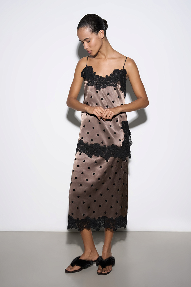 Атласный топ в горох