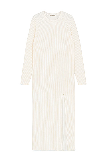 Трикотажное платье из кашемира и шерсти с разрезом