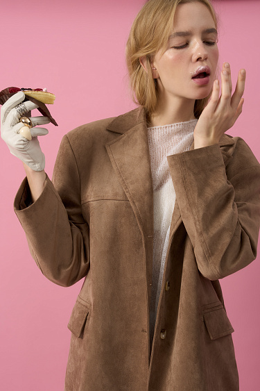 Жакет с отделкой под замшу