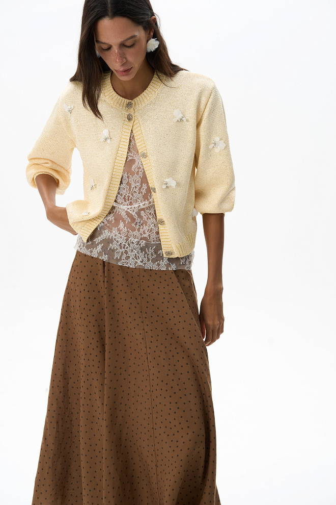 Кардиган из хлопка с пайетками