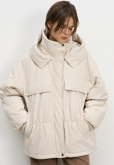 Длинная куртка из текстурной ткани