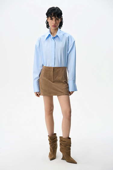 Юбка мини с отделкой под замшу