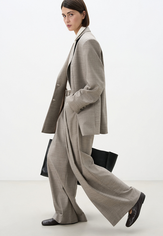 Брюки палаццо из фланели 