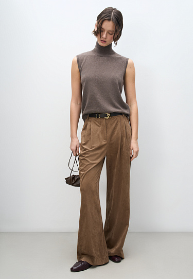 Брюки с отделкой под замшу