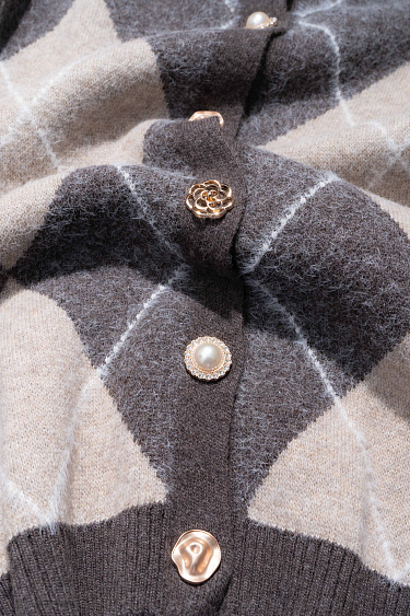 Кардиган из кашемира с узором аргайл