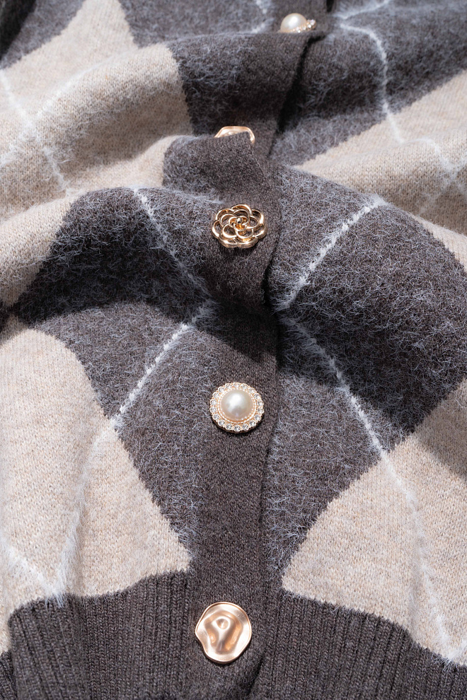 Кардиган из кашемира с узором аргайл