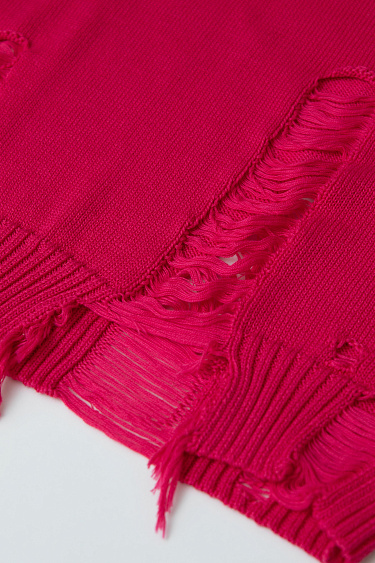 Джемпер из 100% хлопка с рваной текстурой