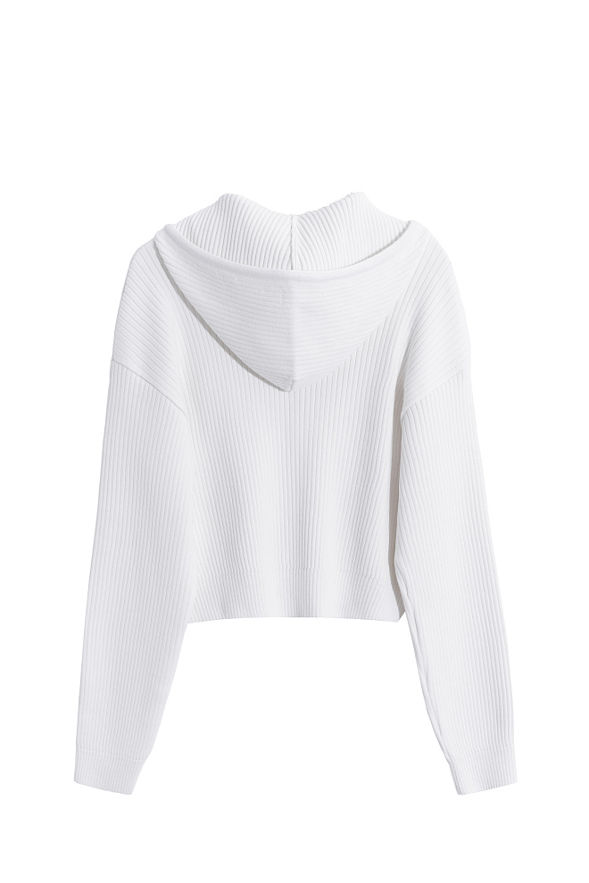 Трикотажный бомбер с капюшоном