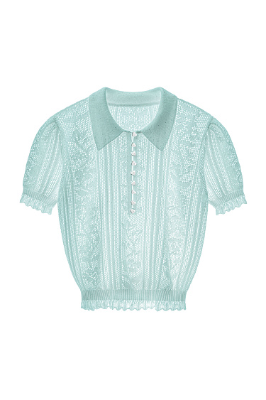 Ажурное поло с пайетками