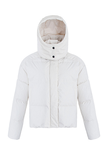 Укороченный пуховик со съёмным капюшоном