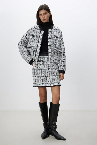 Юбка мини из фактурного твида