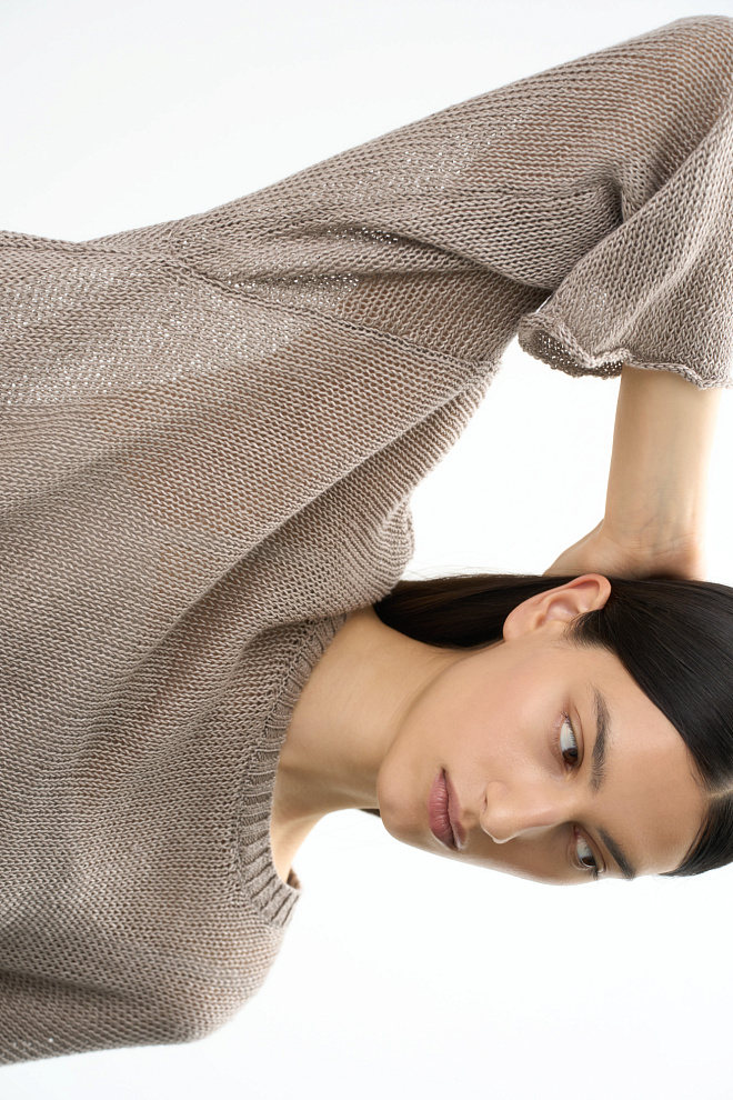 Полупрозрачный джемпер из 100% льна