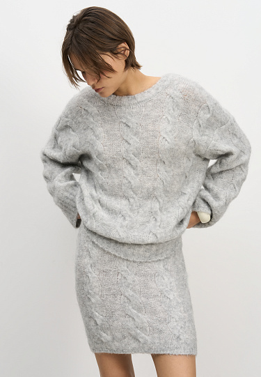 Трикотажная юбка с косами