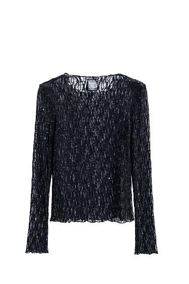 Кружевной лонгслив с пайетками