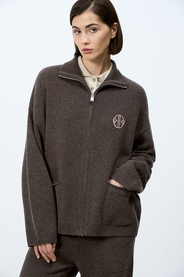 Спортивный бомбер из кашемира и шерсти 