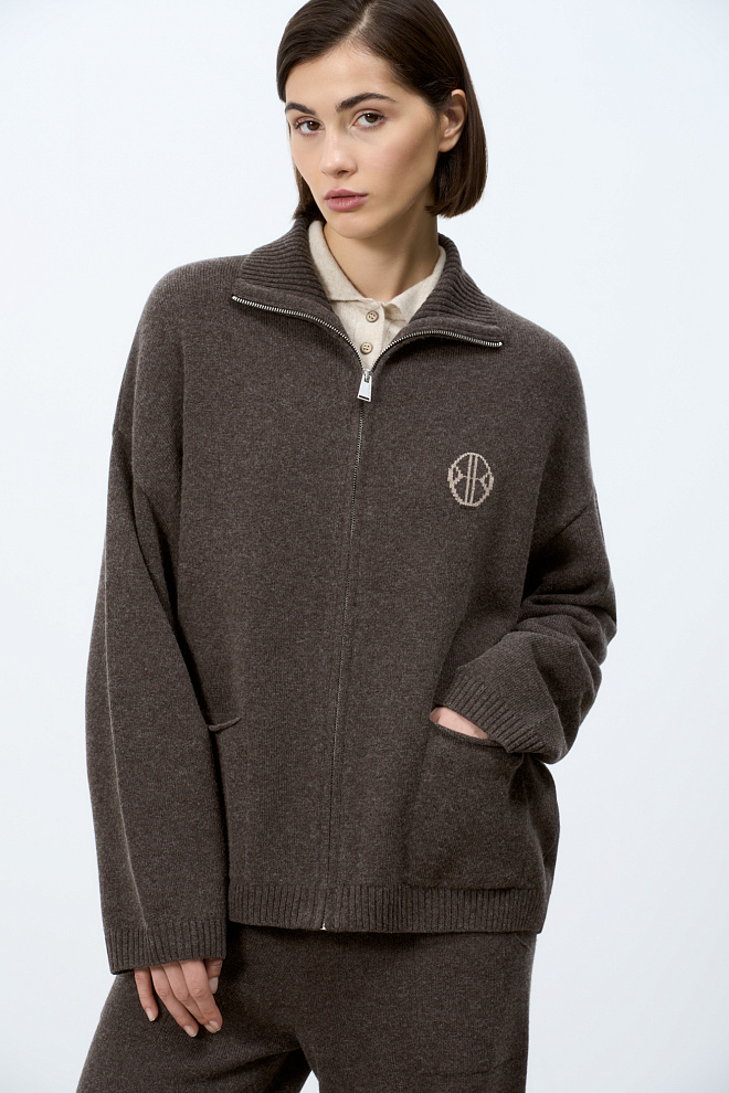 Спортивный бомбер из кашемира и шерсти 