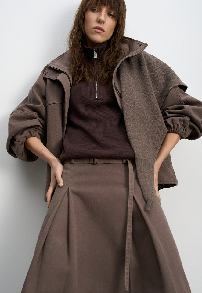 Джинсовая куртка с воротником-стойкой