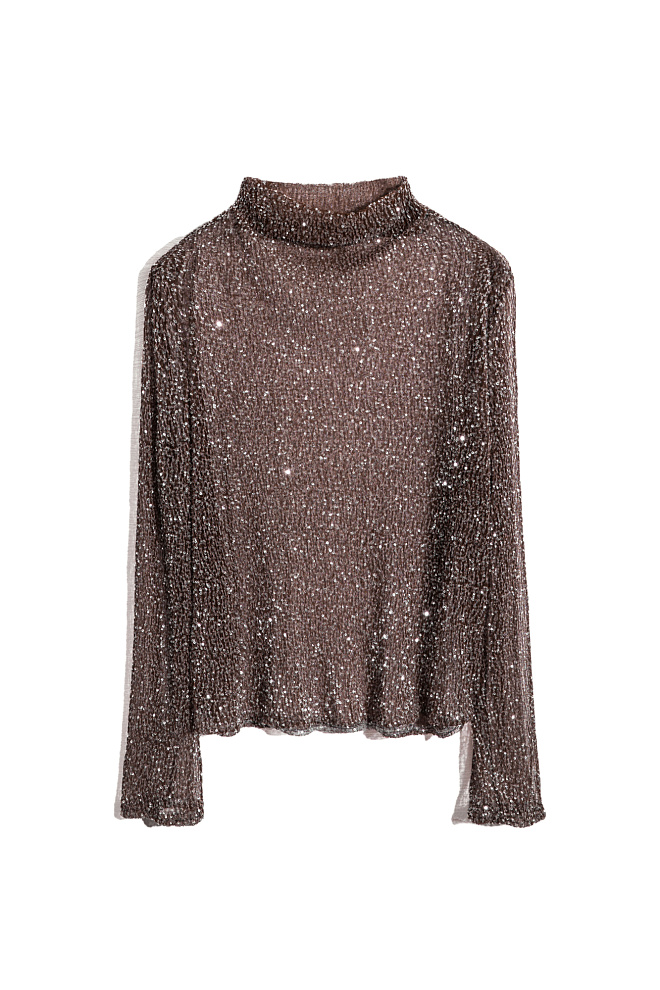 Прозрачный топ с пайетками
