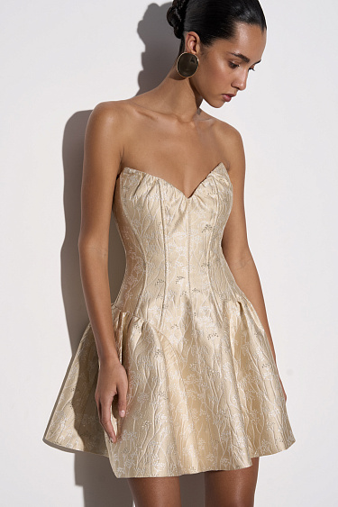 Корсетное платье из жаккарда